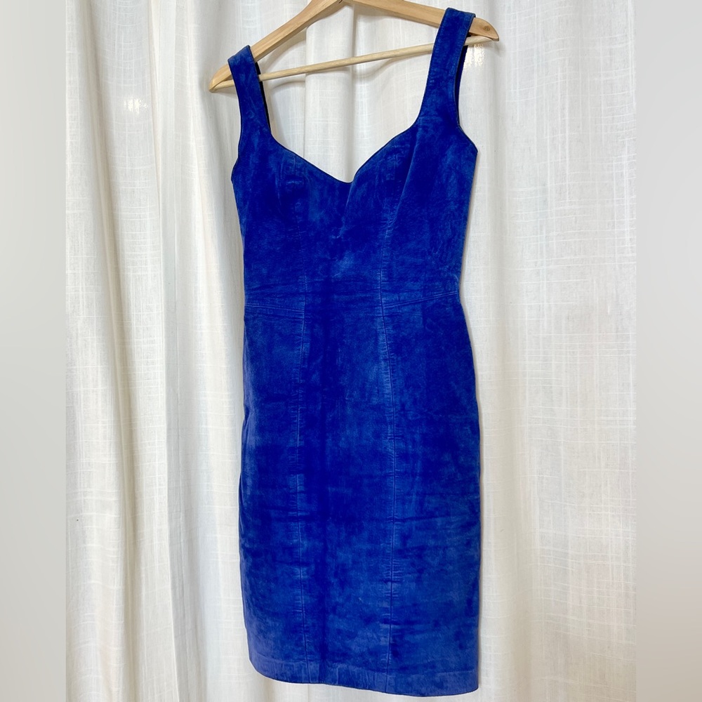 Blue suede mini dress vintage